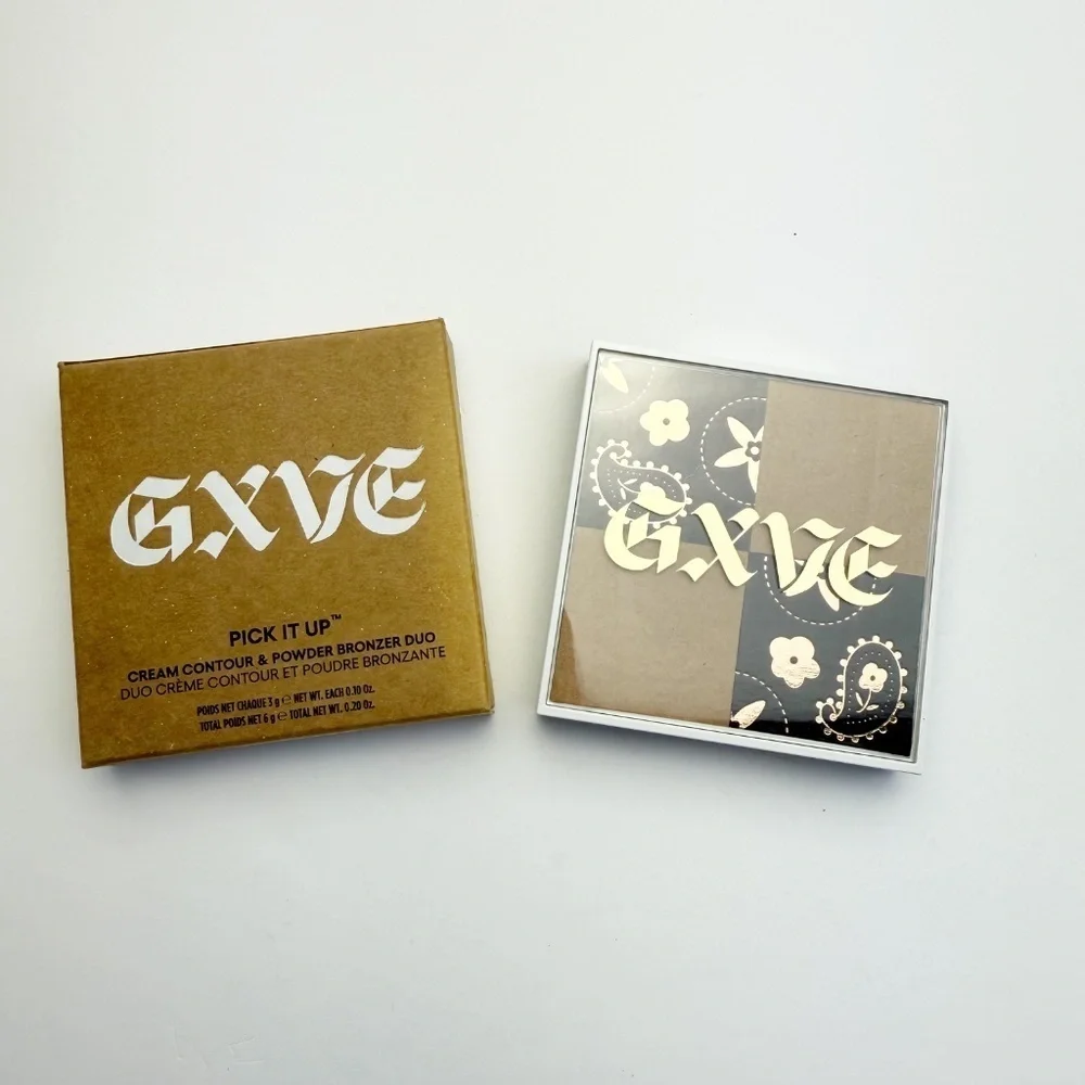 GXVE Pick It Up Cream Contour & Talc-Free Powder Bronzer Duo Super Hot Tan